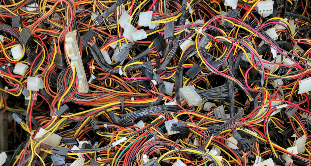 A tangled mess of cables
